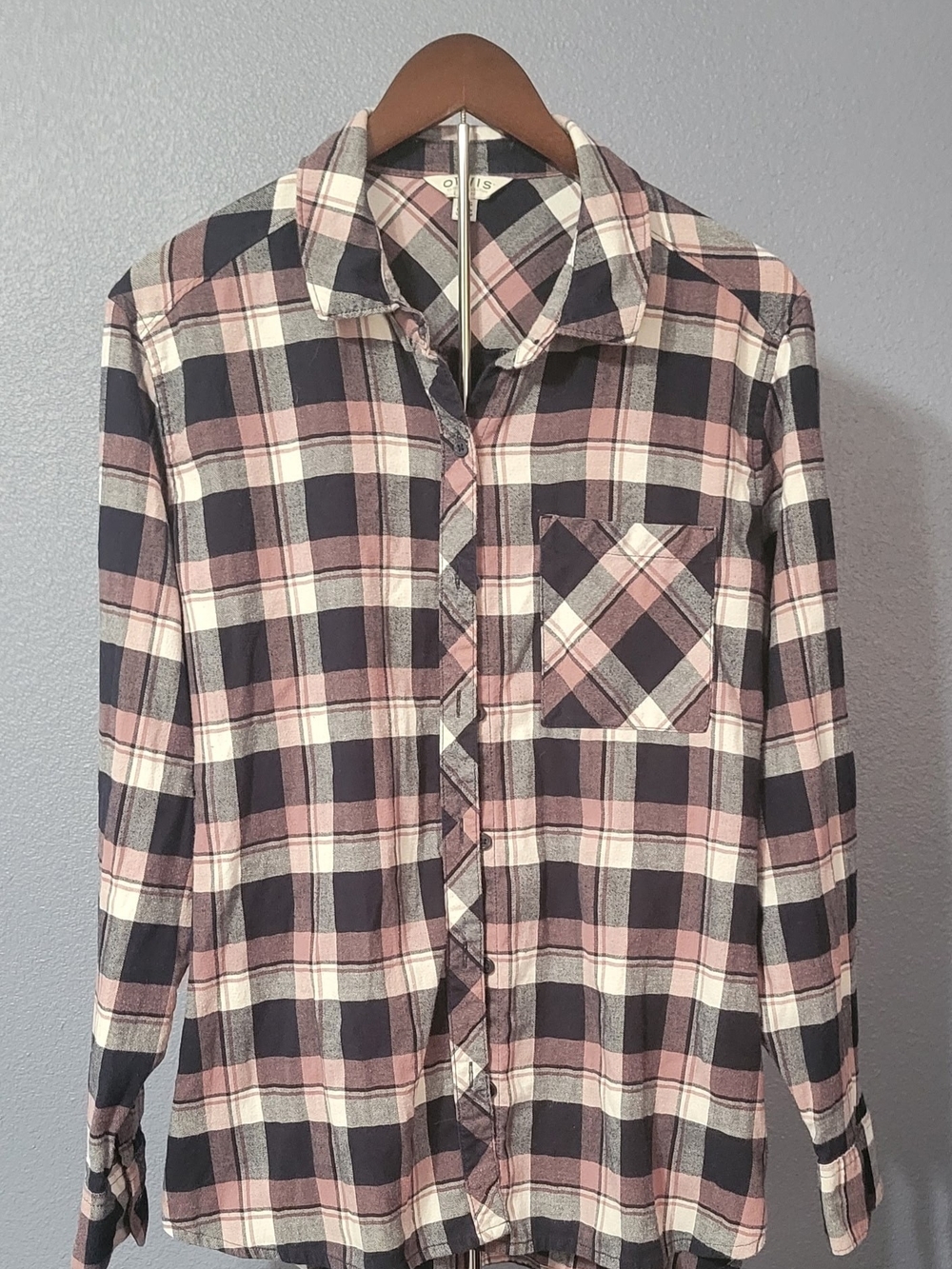 Orvis Pink, Black & White Plaid Button-Down Shirt